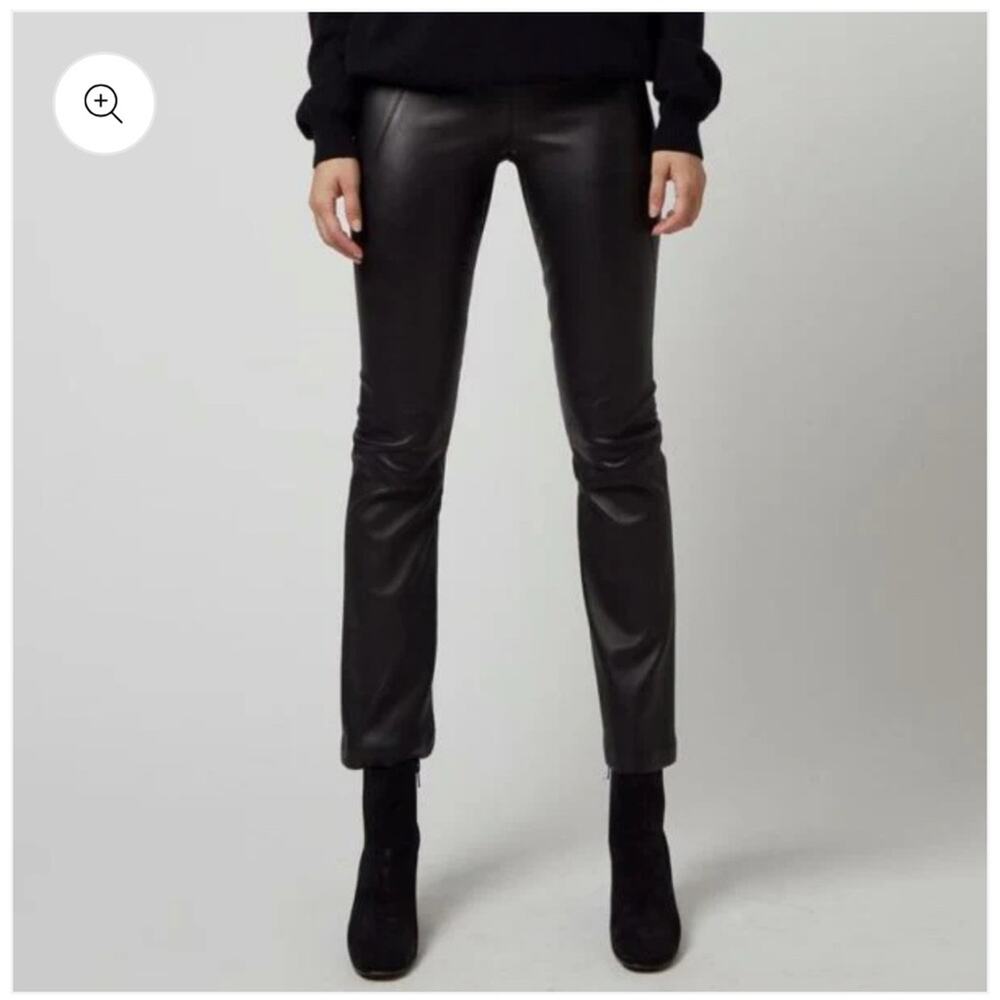 Elaine Kim Nita Black Leather Cropped Flare Pants Women’s Medium NWT $800